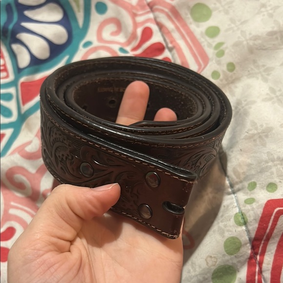 Brown Leather Embossed Belt - Picture 1 of 1